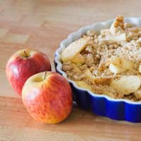 Sugar Free Rhubarb Crumble Bake Custard